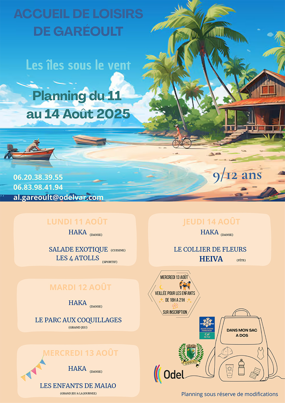 DU 11 AU 14 AOUT 2025 9 12 ANS