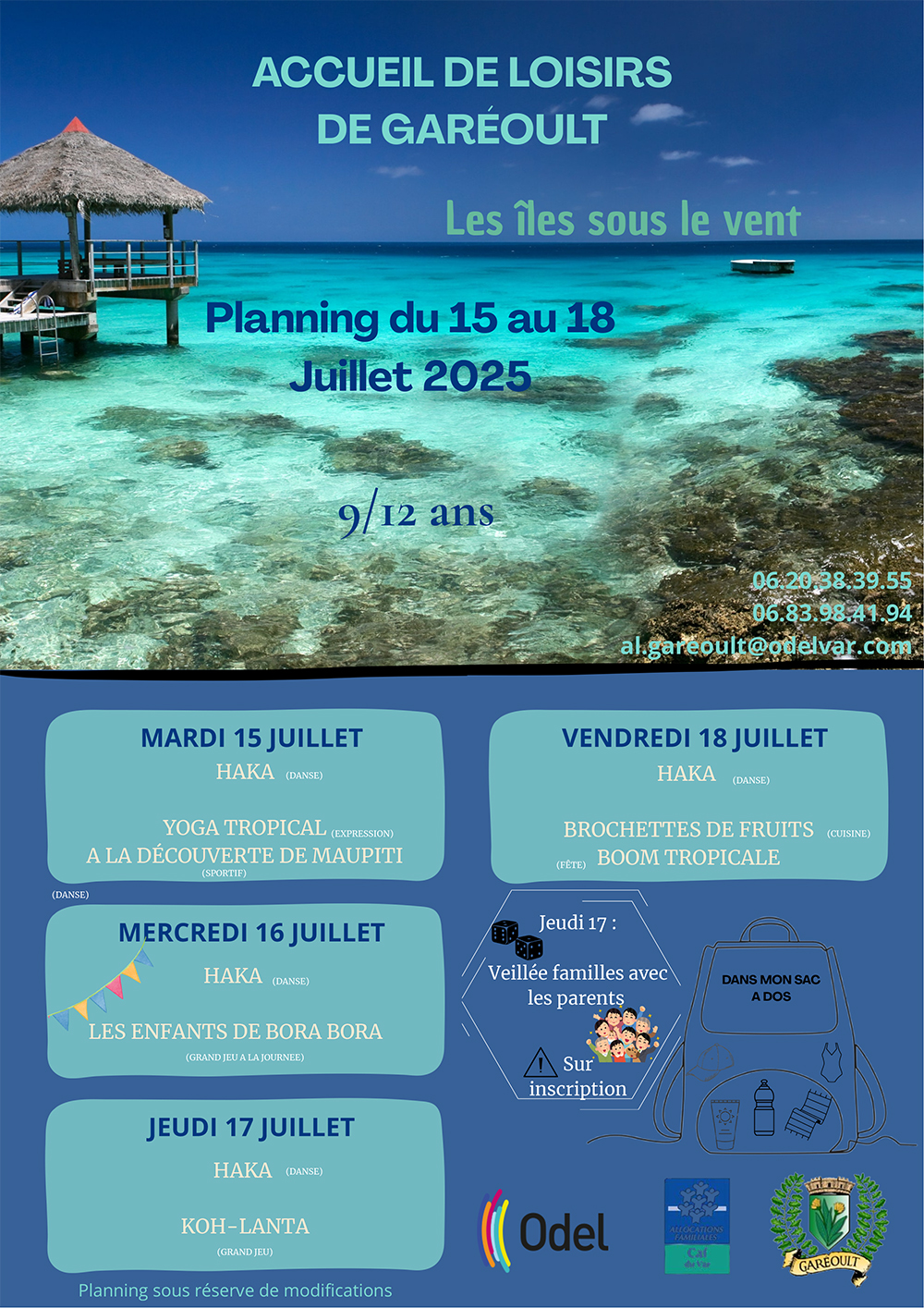 DU 15 AU 18 JUILL 2025 9 12 ANS