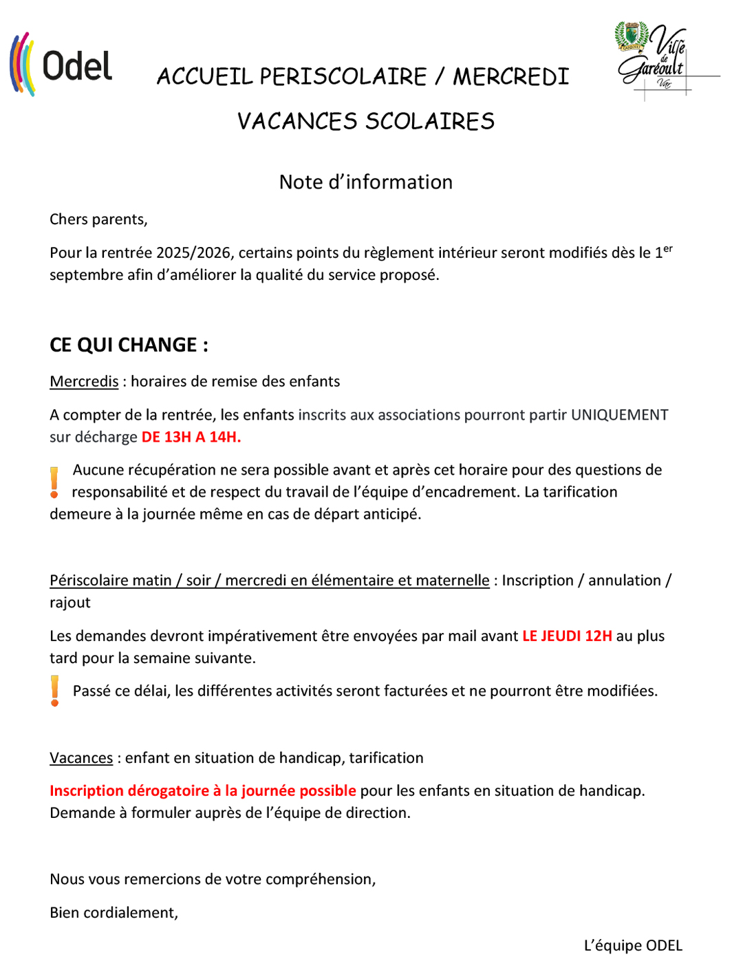 Note dinformation